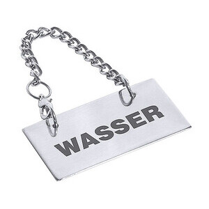 Schild für Kannen: WASSER Contacto