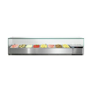 Kühl-Aufsatzvitrine mit Glasaufsatz 8 GN VRS1815V 230 V / 0,23 kW Cookmax black