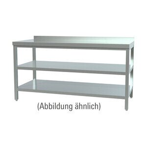 Arbeitstisch m. Böden 1800x600x850 mm 5cm Aufkantung Cookmax black