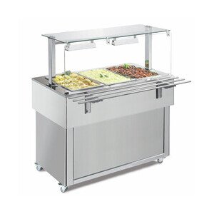 Ausgabe-Elem. Bain-Marie Wanne 1169 mm GN 3/1 Vollverkleidung RAL/Edelst. Cookmax black