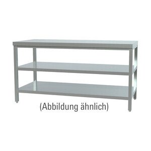 Arbeitstisch m. Böden 1800x600x850 mm ohne Aufkantung Cookmax black