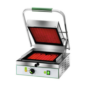 Glaskeramik-Kontaktgrill oben gerillt + unten glatt Cookmax black