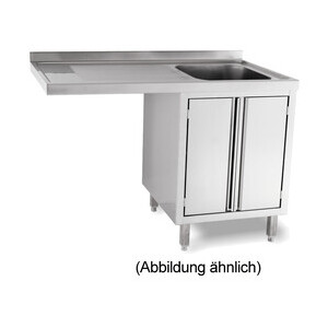 Spülcenterschrank 1 Becken li. 5cm Aufkantung , 1400x600x850mm Cookmax black