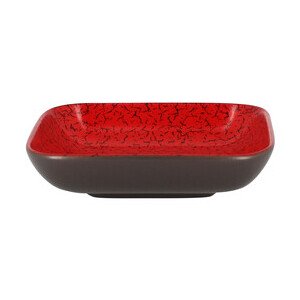 Schale 15x15x3,5cm Fusion Ruby rot/schwarz RAK