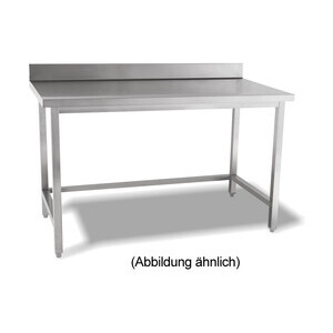 Arbeitstisch o. Boden 2000x600x850 mm 5cm Aufkantung Cookmax black