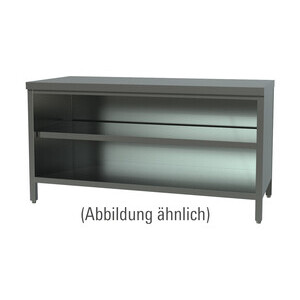 Arbeitsschrank offen 1800 x 700 x 850 mm ohne Aufkantung Cookmax black