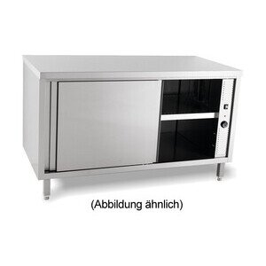 Durchreicheschrank beheizt 1800 x 600 x ohne Aufkantung m. Türen Cookmax black