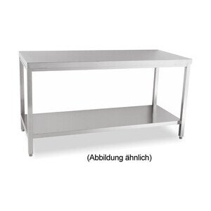 Arbeitstisch m. Boden 1500x600x850 mm
 ohne Aufkantung Cookmax black