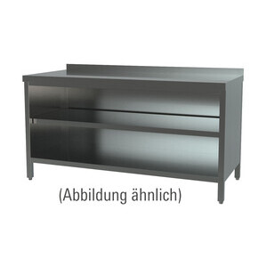 Arbeitsschrank offen 1500 x 700 x 850 mm 5cm Aufkantung Cookmax black