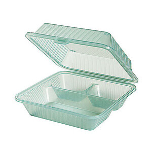 Behälter 3 Fächer 23 x 23 x 9 cm Eco-Takeouts grün Contacto