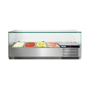 Kühl-Aufsatzvitrine mit Glasaufsatz 230 V / 0,23 kW 4 x GN 1/3 Cookmax black