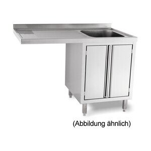 Spülcenterschrank 2 Becken re. 1800 x 60 5cm Aufkantung Cookmax black