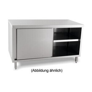 Durchreicheschrank 1400 x 600 x 850 mm ohne Aufkantung m. Türen Cookmax black