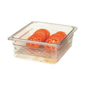 Gastronorm-Abtropfeinsatz GN 1/2 h=76 mm durchsichtig, Polycarbonat Cookmax black