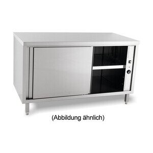 Durchreicheschrank beheizt 1600 x 600 x ohne Aufkantung m. Türen Cookmax black