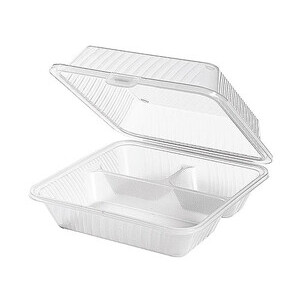 Behälter 3 Fächer 23 x 23 x 9 cm Eco-Takeouts weiß Contacto