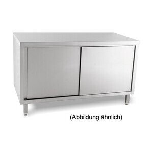 Arbeitsschrank 1600 x 600 x 850 mm ohne Aufkantung m. Türen Cookmax black