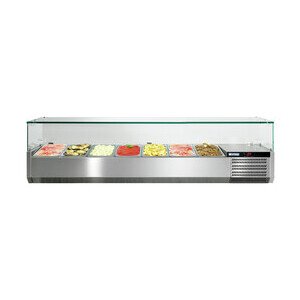 Kühl-Aufsatzvitrine mit Glasaufsatz 7 GN VRS1450V 230 V / 0,23 kW Cookmax black