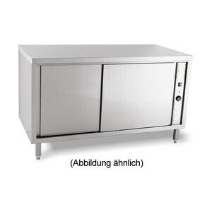 Wärmeschrank 2000 x 600 x 850 mm 
ohne Aufkantung m. Schiebetüren Cookmax black